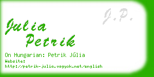 julia petrik business card